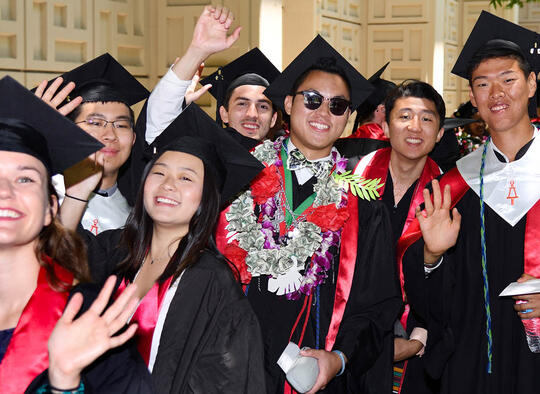 students at commencement