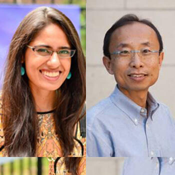 profs Priyanka Raina and H.S. Philip Wong